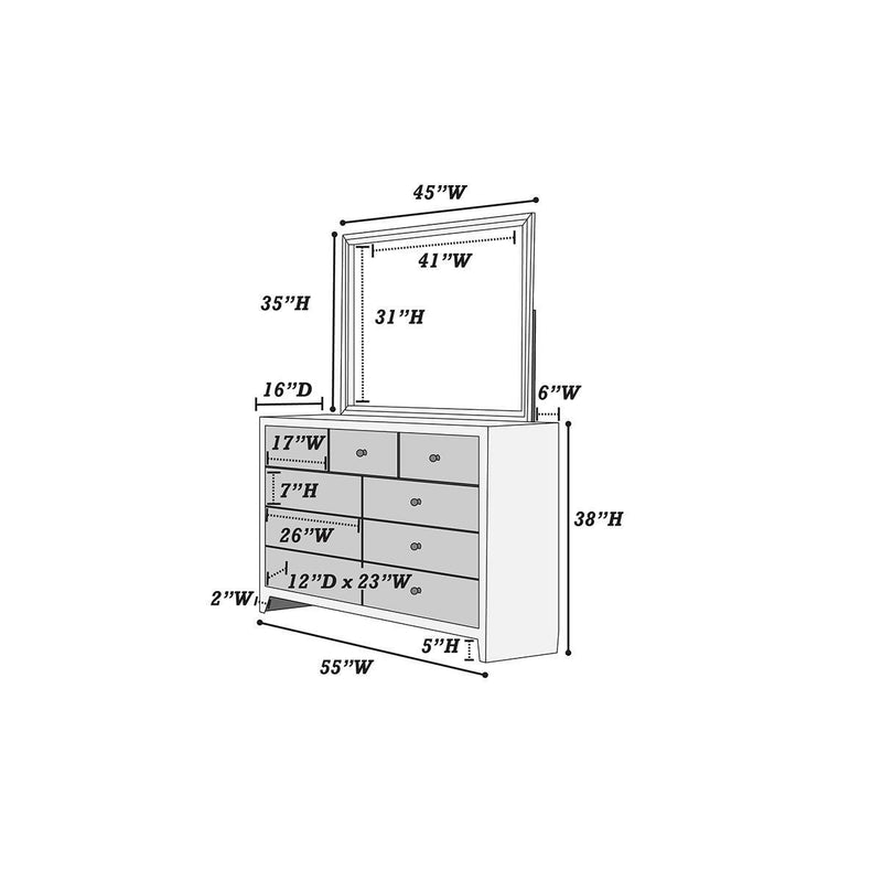 Poundex Dresser Mirror F4777 IMAGE 2