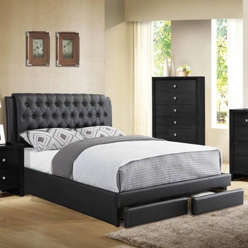 Poundex Queen Panel Bed with Storage F9338Q IMAGE 1