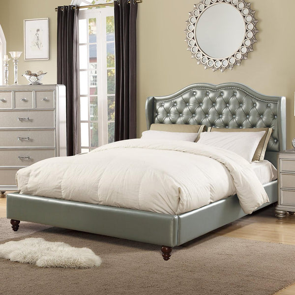Poundex Queen Upholstered Panel Bed F9367Q IMAGE 1