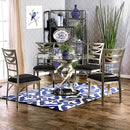 Furniture of America Roxo Dining Table with Glass Top & Pedestal Base CM3729T-TABLE IMAGE 1