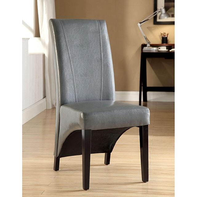 Furniture of America Round Mauna Dining Table with Glass Top and Pedestal Base CM8371WH-T-TABLE IMAGE 5