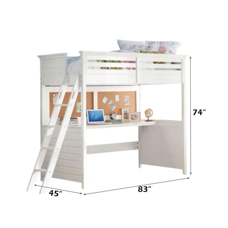 Acme Furniture Lacey 37670 Twin Loft Bed with Desk IMAGE 2