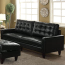 Acme Furniture Nate Stationary Leather Look Fabric Sofa 50265 IMAGE 1