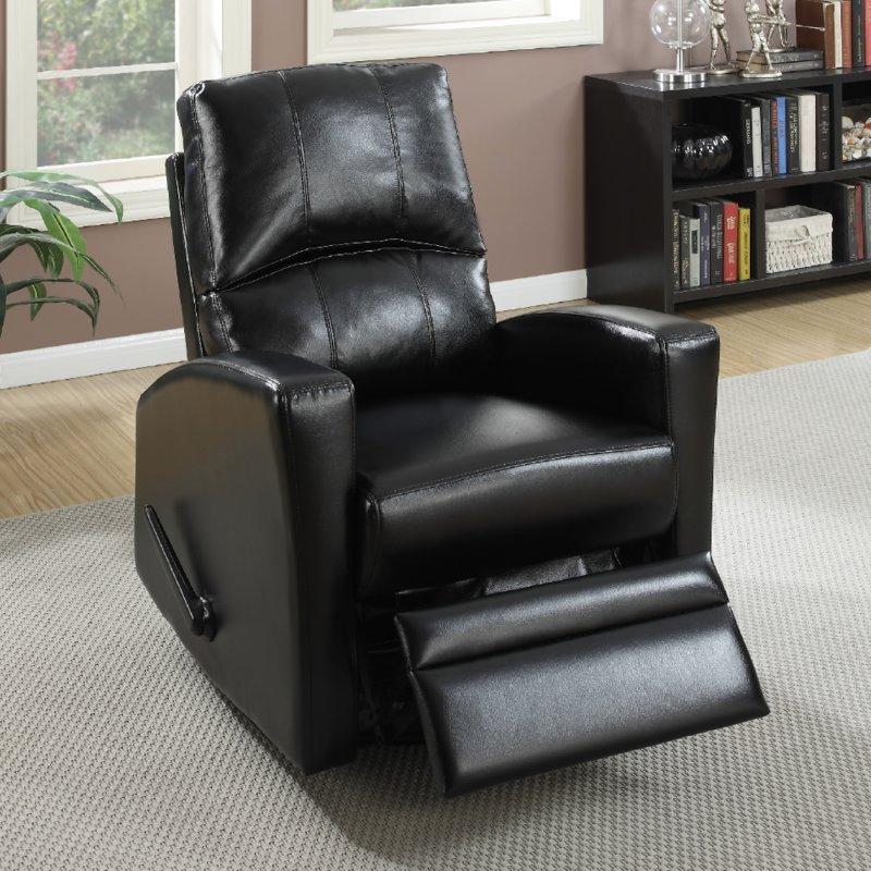 Poundex Swivel Leather Look Recliner F1533 IMAGE 1