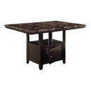 Poundex Counter Height Dining Table with Faux Marble Top and Pedestal Base F2461 IMAGE 4