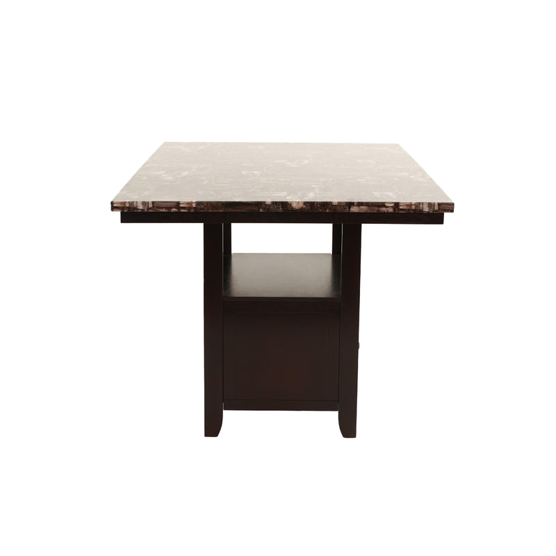 Poundex Counter Height Dining Table with Faux Marble Top and Pedestal Base F2461 IMAGE 5
