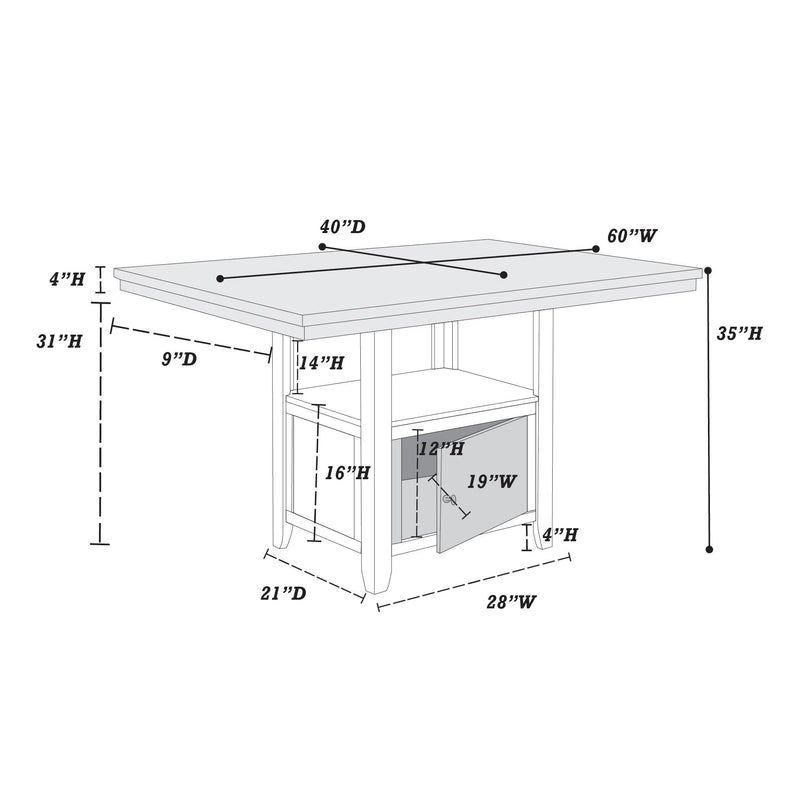 Poundex F2461 Counter Height Table IMAGE 9