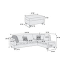 Poundex F7605 3pc Reversible Sectional Sofa Set with Ottoman IMAGE 8