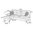 Poundex F7086 Reversible Sectional Set with 2 Accent Pillows IMAGE 4