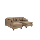 Poundex F6504 3pc Reversible Sectional Sofa Set with Ottoman IMAGE 3