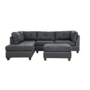 Poundex F6975 3pc Reversible Sectional Sofa Set with Ottoman IMAGE 2