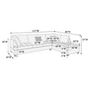 Poundex F6989 2 pc Sectional Set with 2 Accent Pillows IMAGE 8