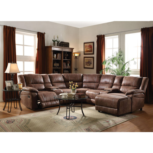 Acme Furniture Zanthe II Reclining Fabric 7 pc Sectional 51445 IMAGE 1