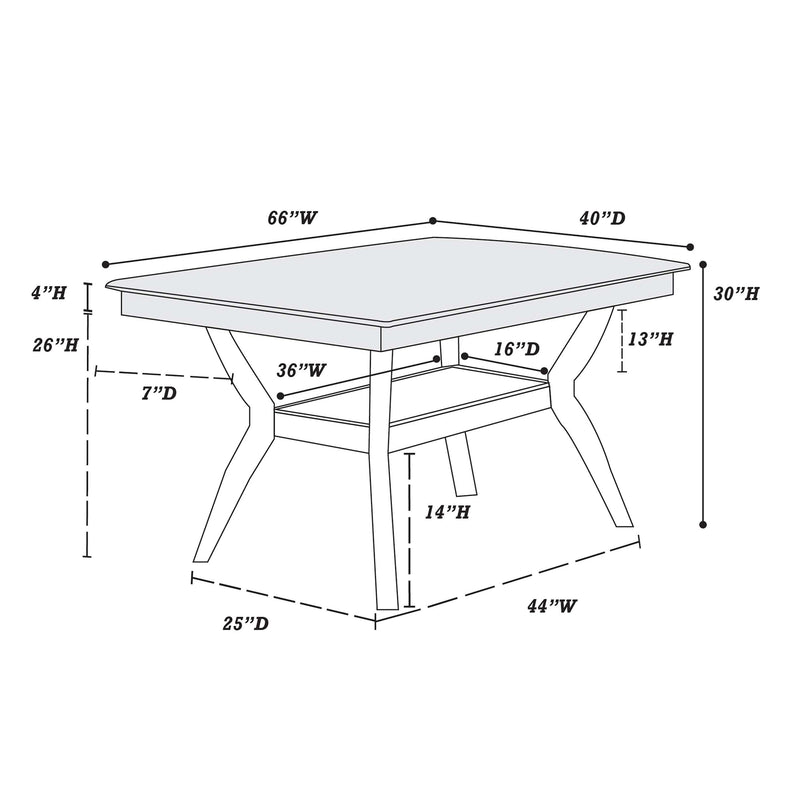 Poundex Dining Table with Trestle Base F2290 IMAGE 6