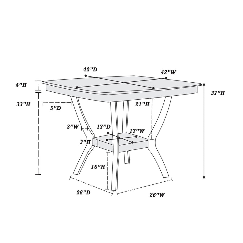 Poundex F2291 Counter Height Table IMAGE 6