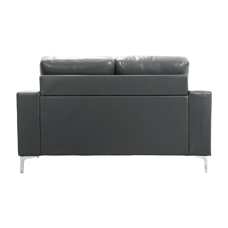 Homelegance Iniko Stationary Leather Loveseat 8203GY-2 IMAGE 3