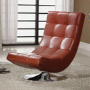 Furniture of America Trinidad Swivel Leather Look Accent Chair CM-AC6912R IMAGE 1