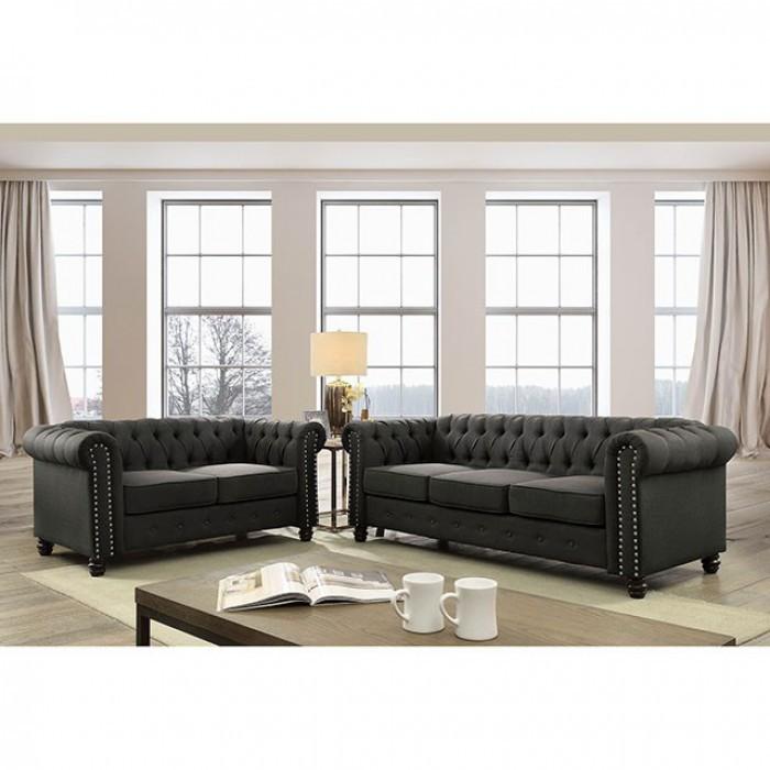 Furniture of America Winifred Stationary Fabric Sofa CM6342GY-SF-PK IMAGE 4