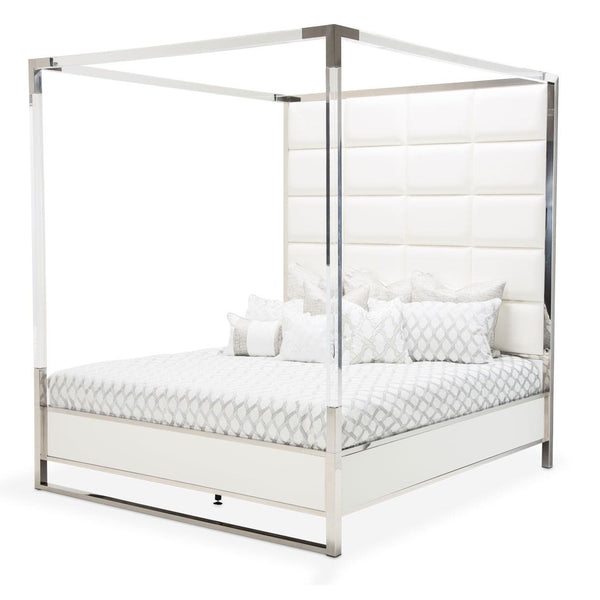 Michael Amini State St. King Upholstered Canopy Bed 9016000EK4-116 IMAGE 1