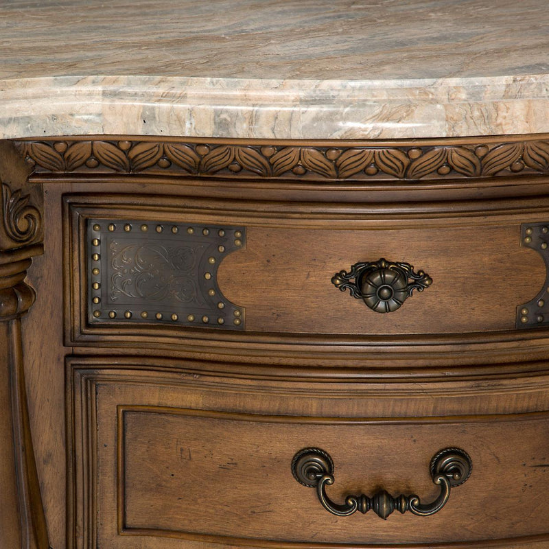 Michael Amini Eden's Paradise 3-Drawer Nightstand 9055040-211 IMAGE 4