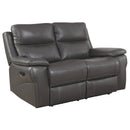 Furniture of America Lila Reclining Leather Look Loveseat CM6540-LV IMAGE 1