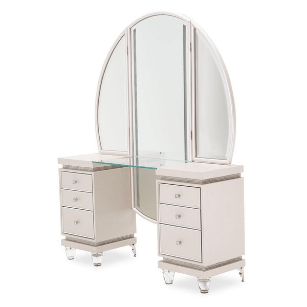 Michael Amini Glimmering Heights 6-Drawer Vanity Set 9011000VAN2-111 IMAGE 1