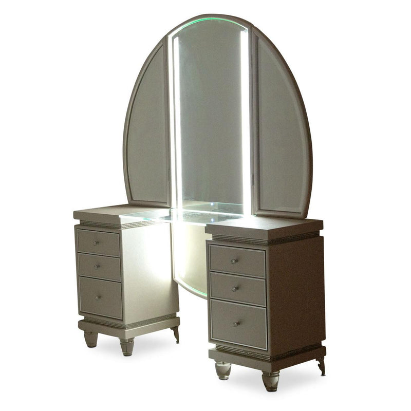 Michael Amini Glimmering Heights 6-Drawer Vanity Set 9011000VAN2-111 IMAGE 2