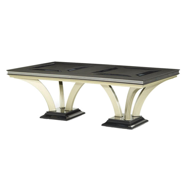 Michael Amini Hollywood Swank Dining Table with Vinyl Top and Pedestal Base NT03002-85 IMAGE 1