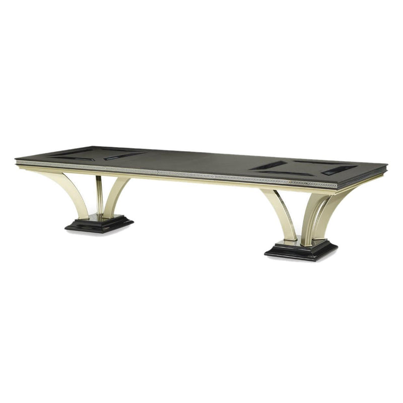 Michael Amini Hollywood Swank Dining Table with Vinyl Top and Pedestal Base NT03002-85 IMAGE 6