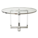 Michael Amini Round State St. Dining Table with Glass Top and Pedestal Base 9016001-13 IMAGE 4