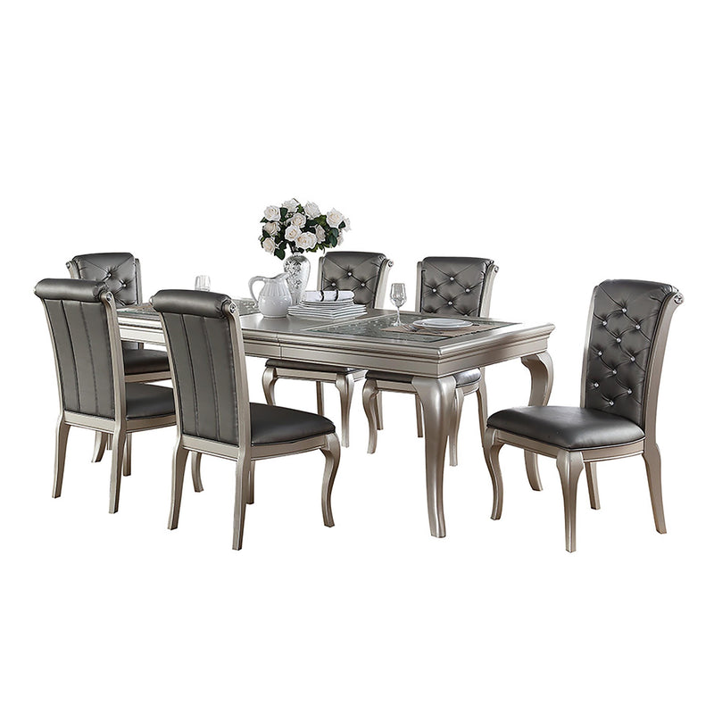 Poundex Dining Table with Glass Top F2151 IMAGE 3