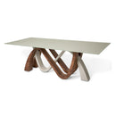 Michael Amini Rapture Dining Table with Glass Top and Pedestal Base TR-RPTRE002 IMAGE 1