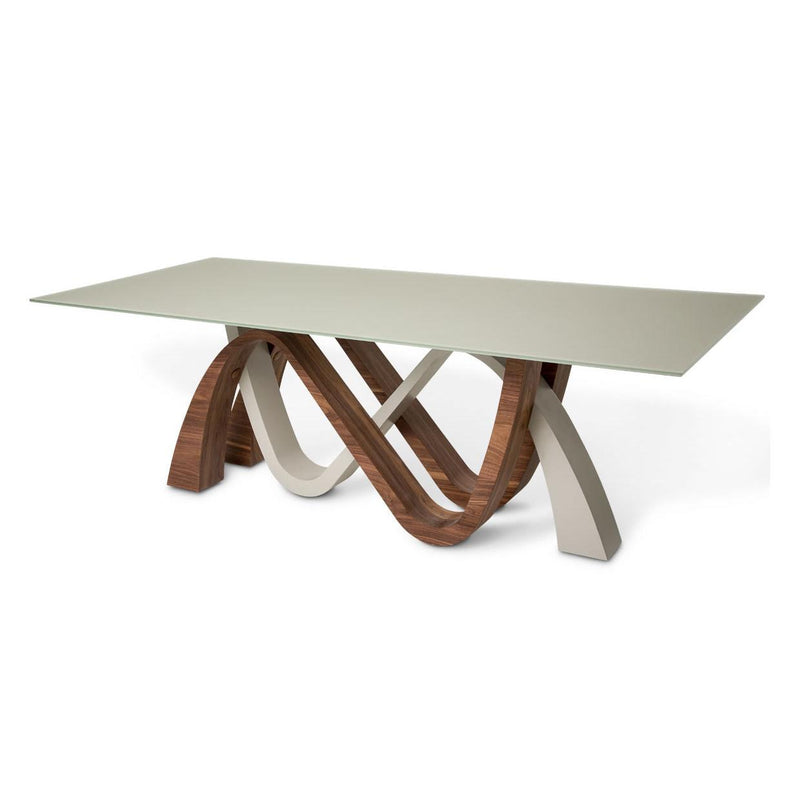 Michael Amini Rapture Dining Table with Glass Top and Pedestal Base TR-RPTRE002 IMAGE 1