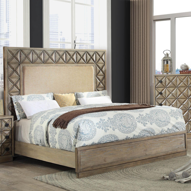 Furniture of America Markos King Upholstered Panel Bed CM7393EK-BED IMAGE 1