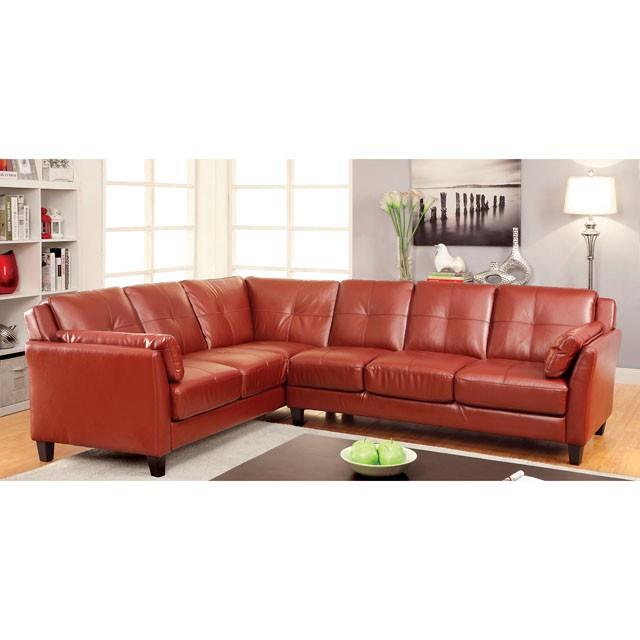 Furniture of America Peever Leatherette 2 pc Sectional CM6268RD-SET IMAGE 1
