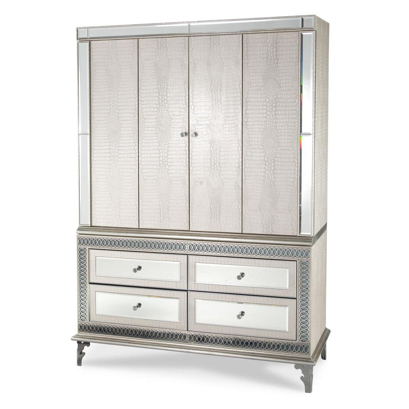 Michael Amini Hollywood Swank 4-Drawer Armoire 03081B-09/03081T-09 IMAGE 1