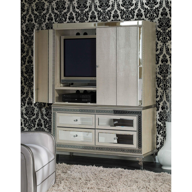 Michael Amini Hollywood Swank 4-Drawer Armoire 03081B-09/03081T-09 IMAGE 2