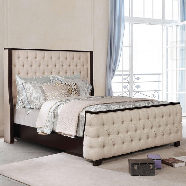 Furniture of America Camille Queen Upholstered Platform Bed CM7566Q-BED IMAGE 1