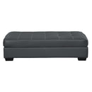 Homelegance Terza Leather Look Ottoman 9924GRY-4 IMAGE 1