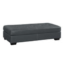 Homelegance Terza Leather Look Ottoman 9924GRY-4 IMAGE 2