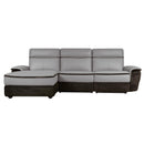 Homelegance Laertes Power Reclining Leather and Fabric 3 pc Sectional 8318*35LRR IMAGE 1