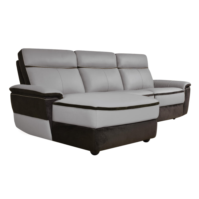 Homelegance Laertes Power Reclining Leather and Fabric 3 pc Sectional 8318*35LRR IMAGE 2