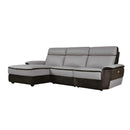 Homelegance Laertes Power Reclining Leather and Fabric 3 pc Sectional 8318*35LRR IMAGE 3