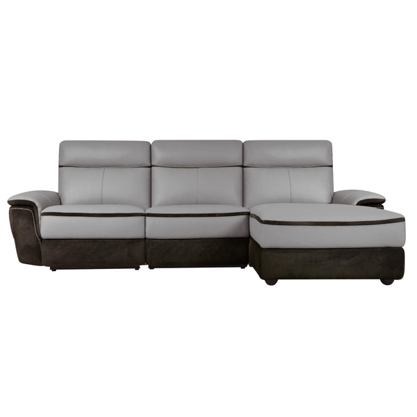 Homelegance Laertes Power Reclining Leather and Fabric 3 pc Sectional 8318*3LR5R IMAGE 1