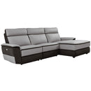 Homelegance Laertes Power Reclining Leather and Fabric 3 pc Sectional 8318*3LR5R IMAGE 2