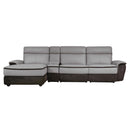 Homelegance Laertes Power Reclining Leather and Fabric 4 pc Sectional 8318*45LRR IMAGE 1