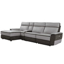 Homelegance Laertes Power Reclining Leather and Fabric 4 pc Sectional 8318*45LRR IMAGE 3