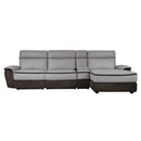 Homelegance Laertes Power Reclining Leather and Fabric 4 pc Sectional 8318*4LR5R IMAGE 1