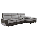Homelegance Laertes Power Reclining Leather and Fabric 4 pc Sectional 8318*4LR5R IMAGE 2