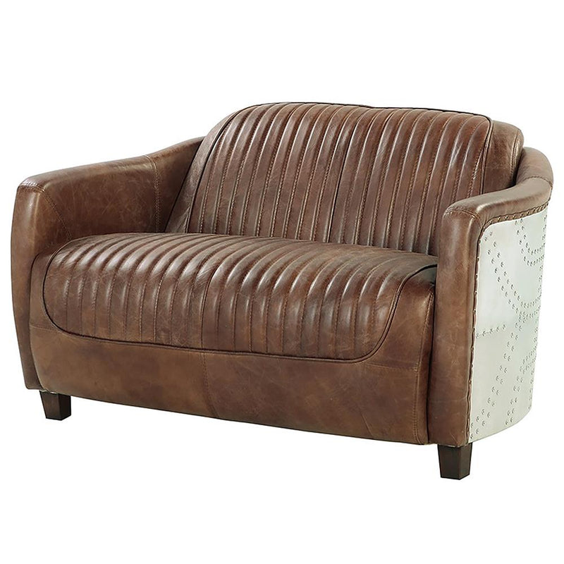 Acme Furniture Brancaster Stationary Leather Loveseat 53546 IMAGE 2